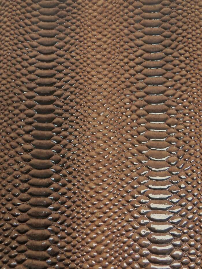Southern Brown Shiny 3D Serpent Snake Embossed Vinyl Fabric / Sold by the Yard - Image 2