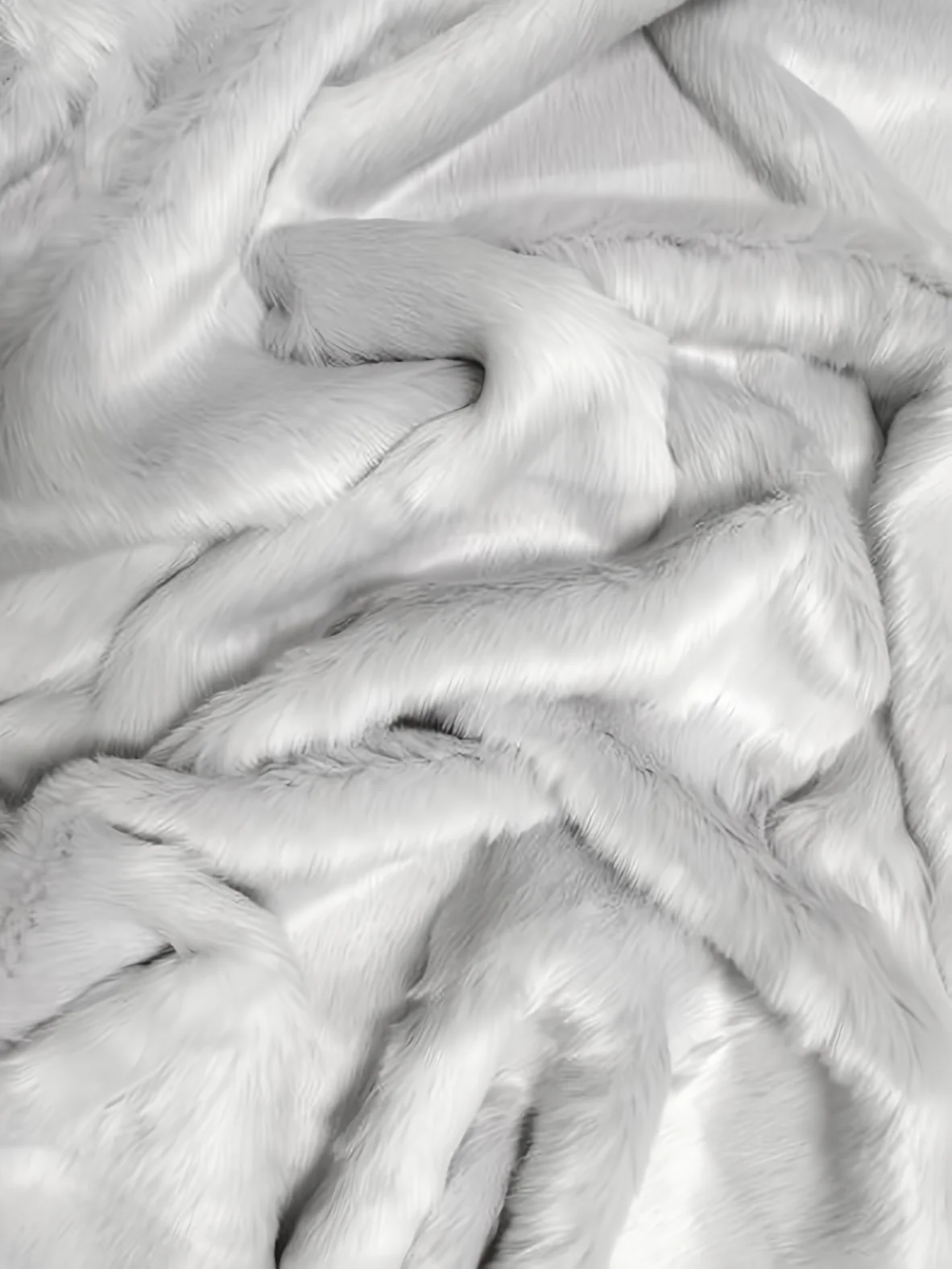 Short Shag Faux Fur Fabric / Platinum / EcoShag 15 Yard Bolt (Closeout)