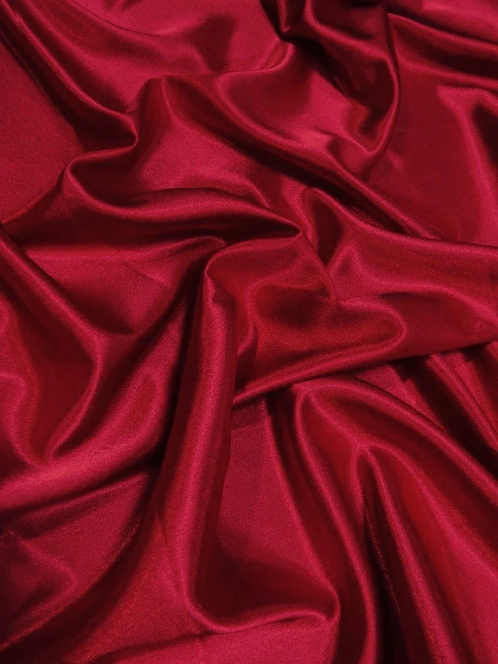 Solid Crepe Back Satin Fabric / Cranberry / Sold By The Yard