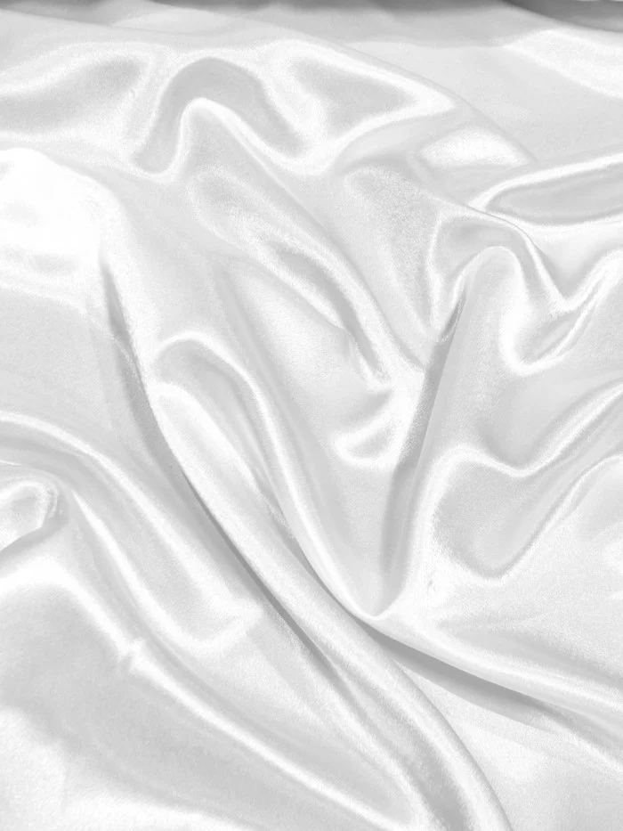 Solid Crepe Back Satin Fabric / White / Sold By The Yard