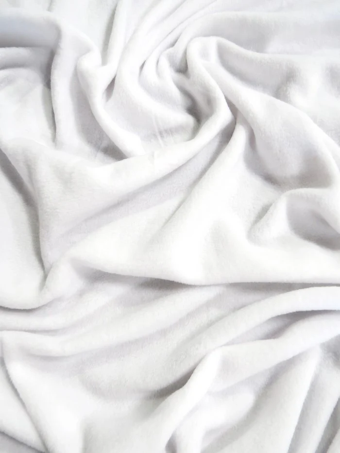 Solid Fleece Fabric / White (Second Quality Goods)