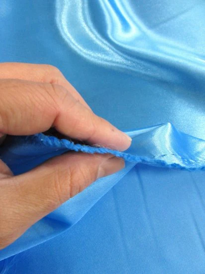 Solid Medium Weight Shiny Satin Fabric / Navy Blue / Sold By The Yard - Image 3
