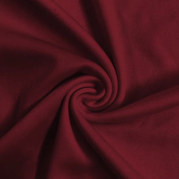Solid Polyester Interlock Knit Fabric / Burgundy / Sold By The Yard