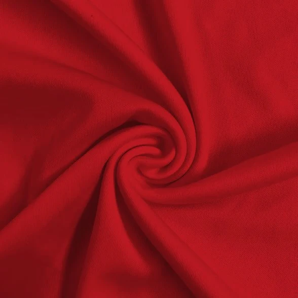 Solid Polyester Interlock Knit Fabric / Dark Red / Sold By The Yard