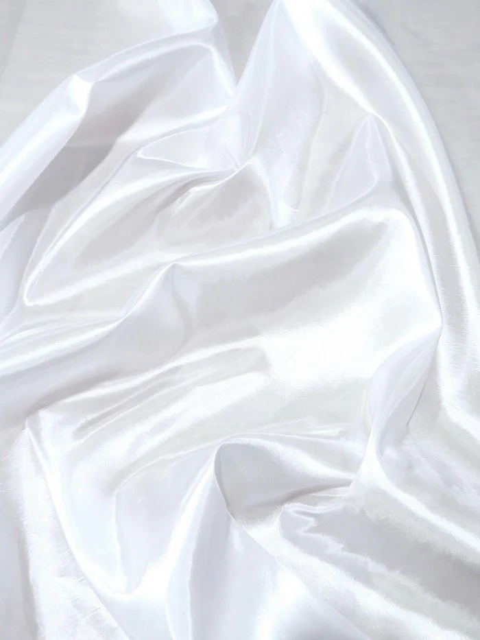 Solid Polyester Taffeta 58"/60" Fabric / White / Sold By The Yard - Image 6