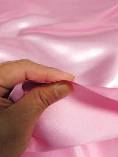 Solid Shiny Bridal Satin Fabric / Champagne / Sold By The Yard - Image 3