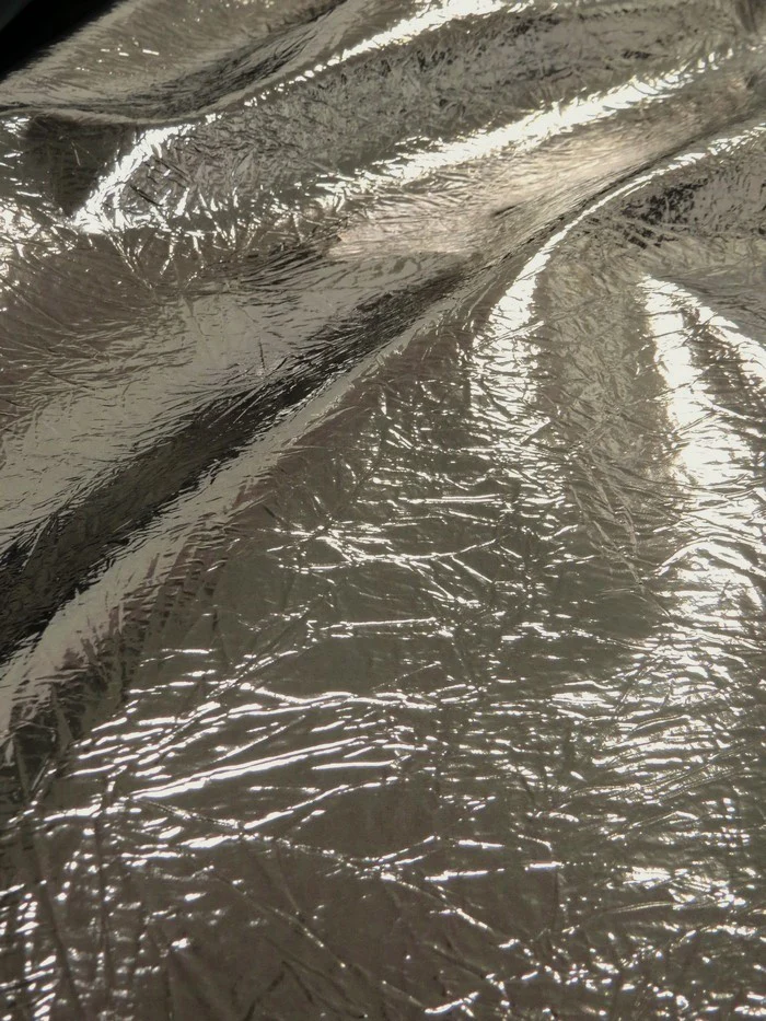 Storm Gray Distressed/Crushed Chrome Metallic Mirror Vinyl Fabric / Sold By The Yard - Image 3