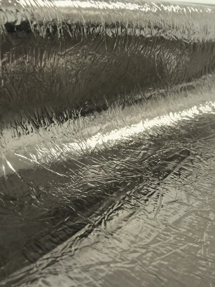 Storm Gray Distressed/Crushed Chrome Metallic Mirror Vinyl Fabric / Sold By The Yard - Image 4