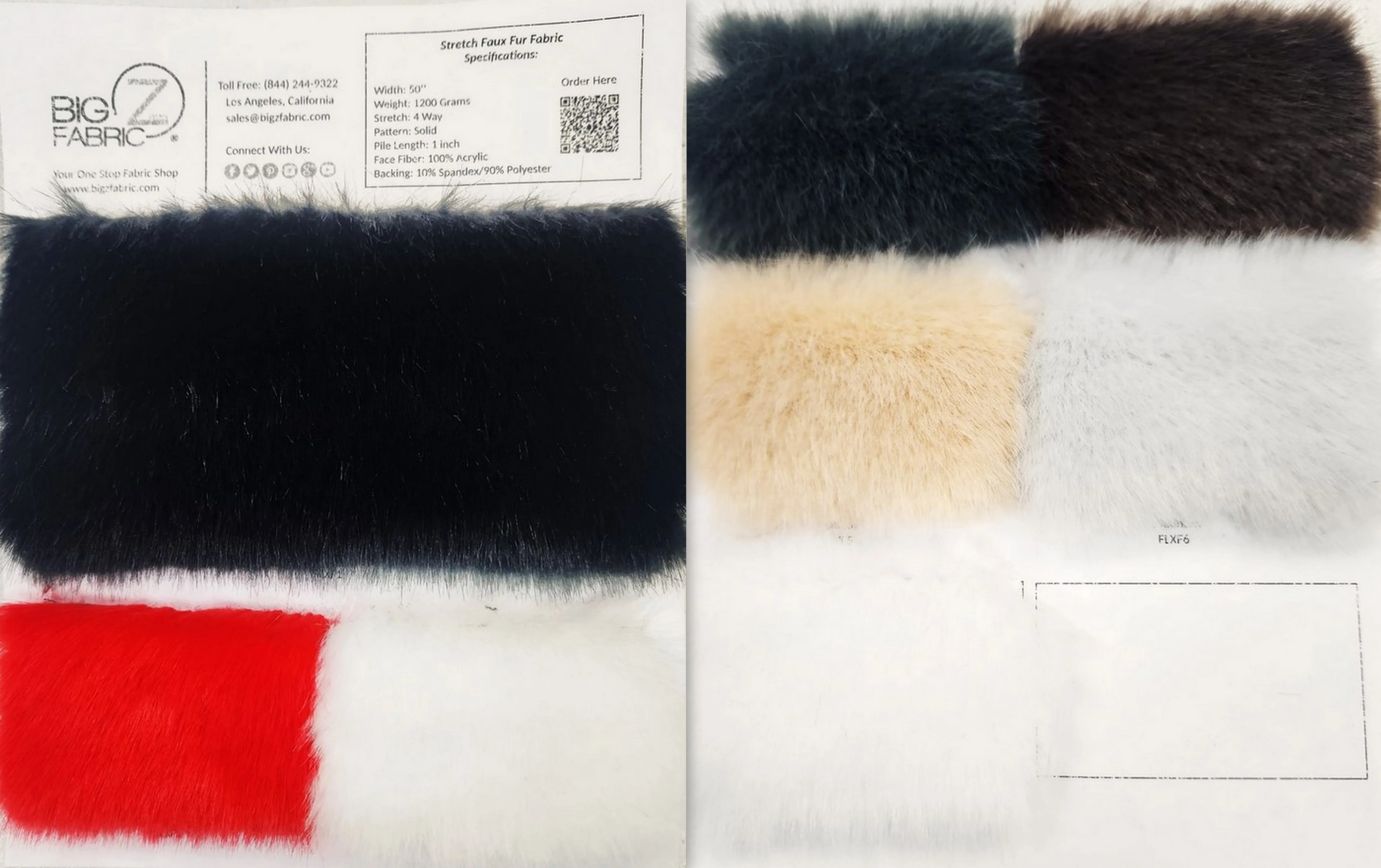 Stretch Faux Fur - Color Card