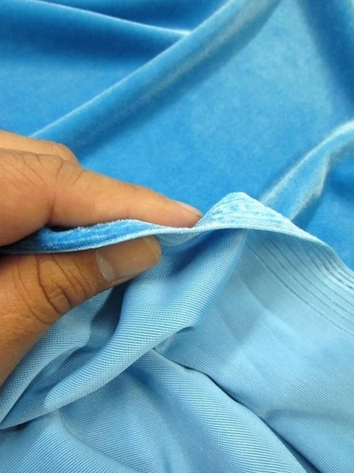 Stretch Velvet Velour Spandex 360 Grams Costume Fabric / Cobalt / Sold By The Yard - Image 3