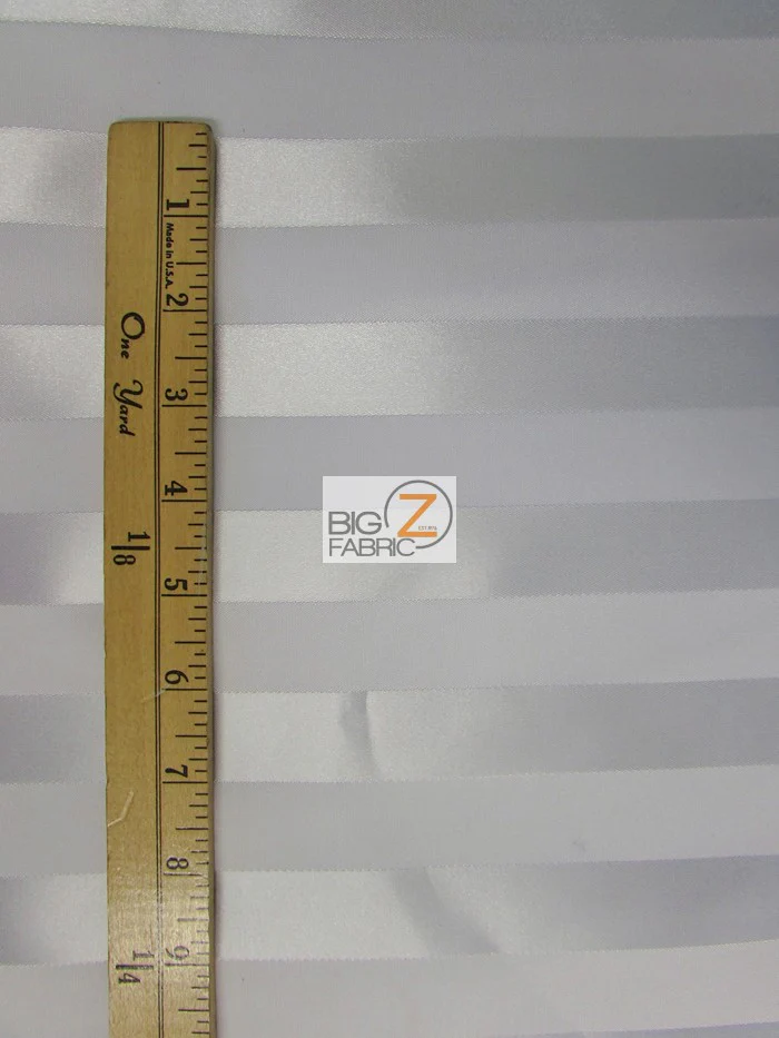Stripe Jacquard Bridal Satin Fabric / Ivory / Sold By The Yard - Image 2