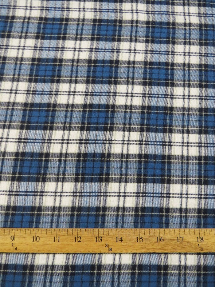 Tartan Plaid Uniform Apparel Flannel Fabric / Blue/White - Image 3