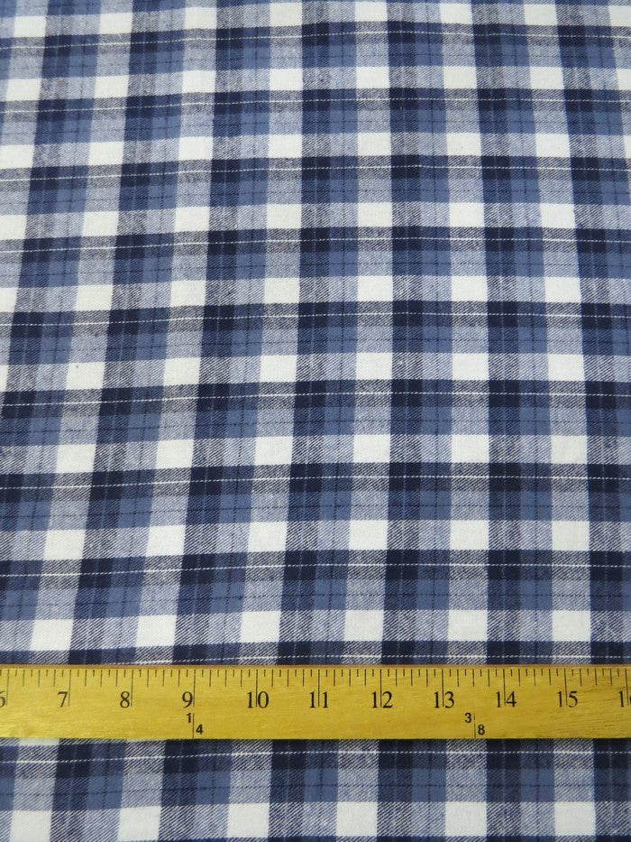 Tartan Plaid Uniform Apparel Flannel Fabric / Blue/White - Image 3