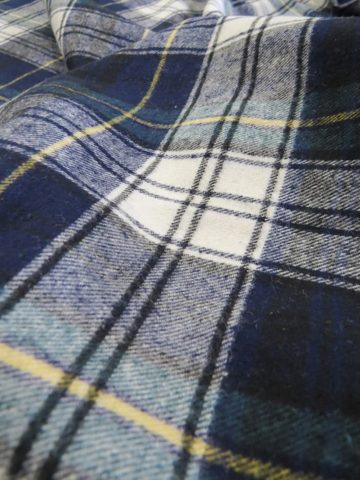 Tartan Plaid Uniform Apparel Flannel Fabric / Blue/White - Image 4