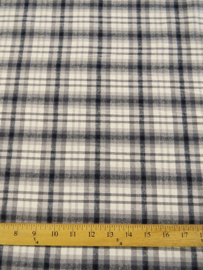 Tartan Plaid Uniform Apparel Flannel Fabric / Gray/Black / Sold By The Yard - Image 3
