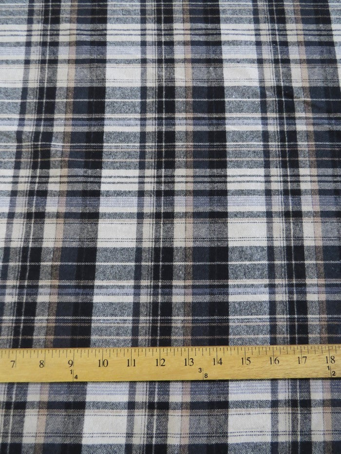 Tartan Plaid Uniform Apparel Flannel Fabric / Gray/Black/Yellow - Image 3