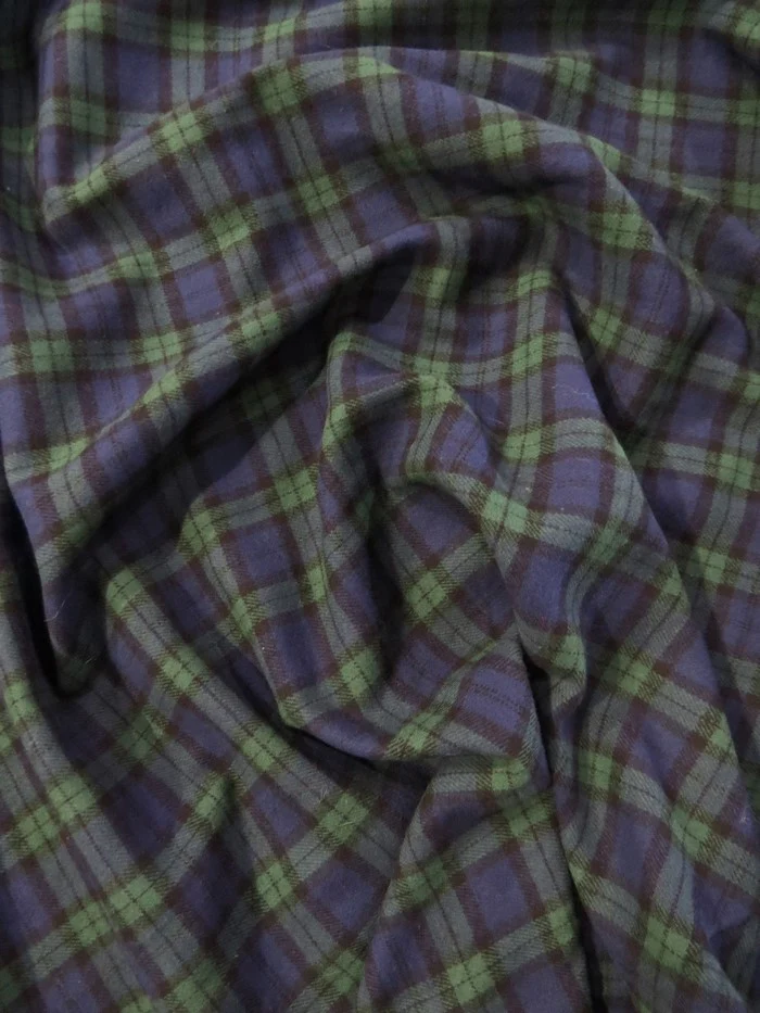 Tartan Plaid Uniform Apparel Flannel Fabric / Green/Purple - Image 2