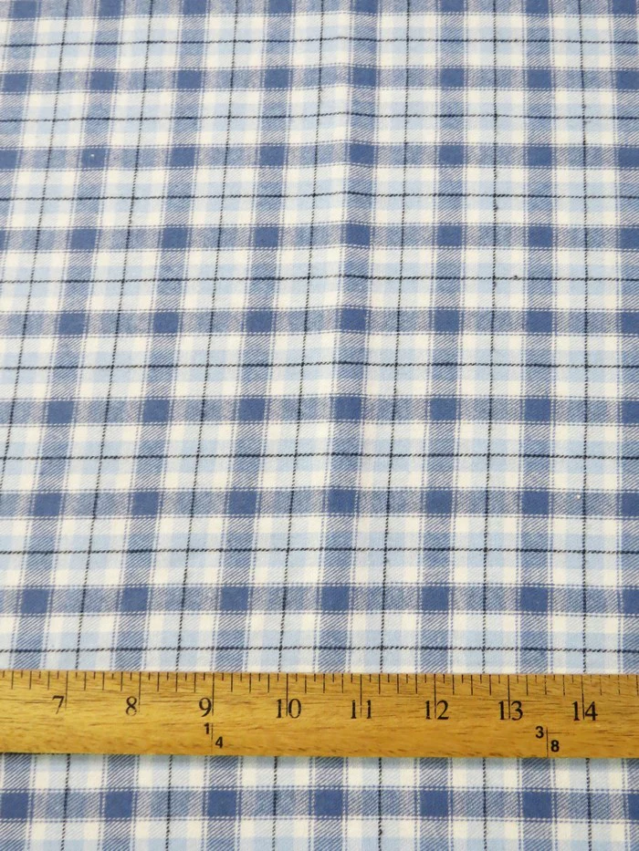 Tartan Plaid Uniform Apparel Flannel Fabric / Light Blue - Image 3