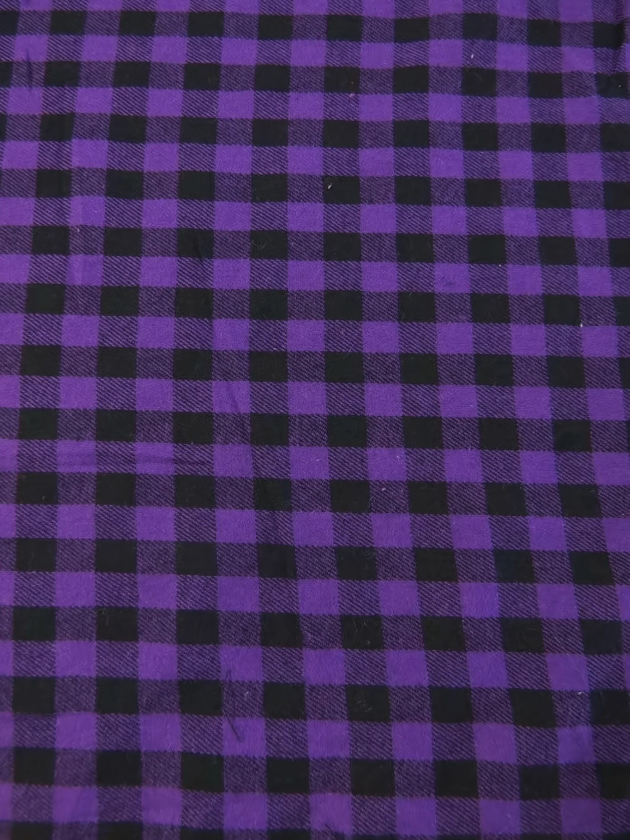 Tartan Plaid Uniform Apparel Flannel Fabric / Mini Buffalo Purple/Black / Sold By The Yard