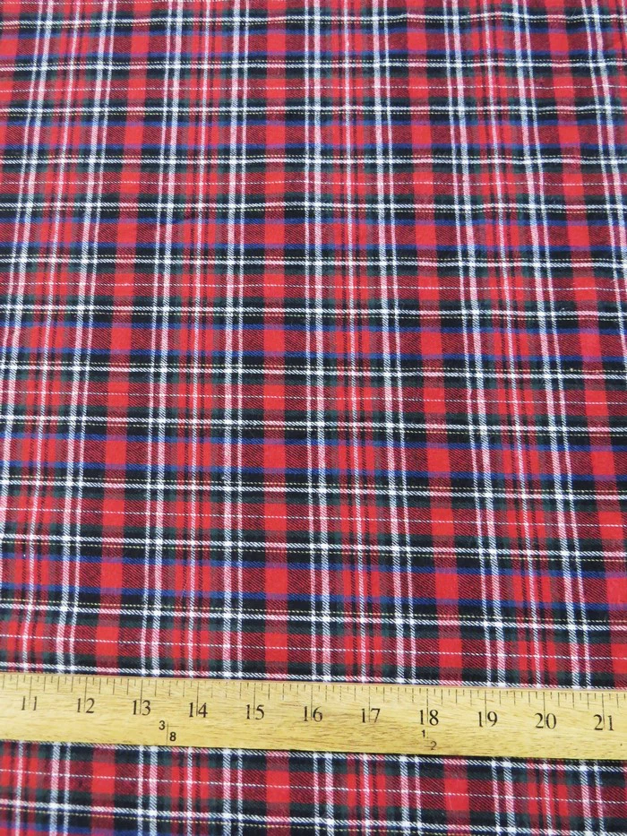 Tartan Plaid Uniform Apparel Flannel Fabric / Red/Black - Image 3