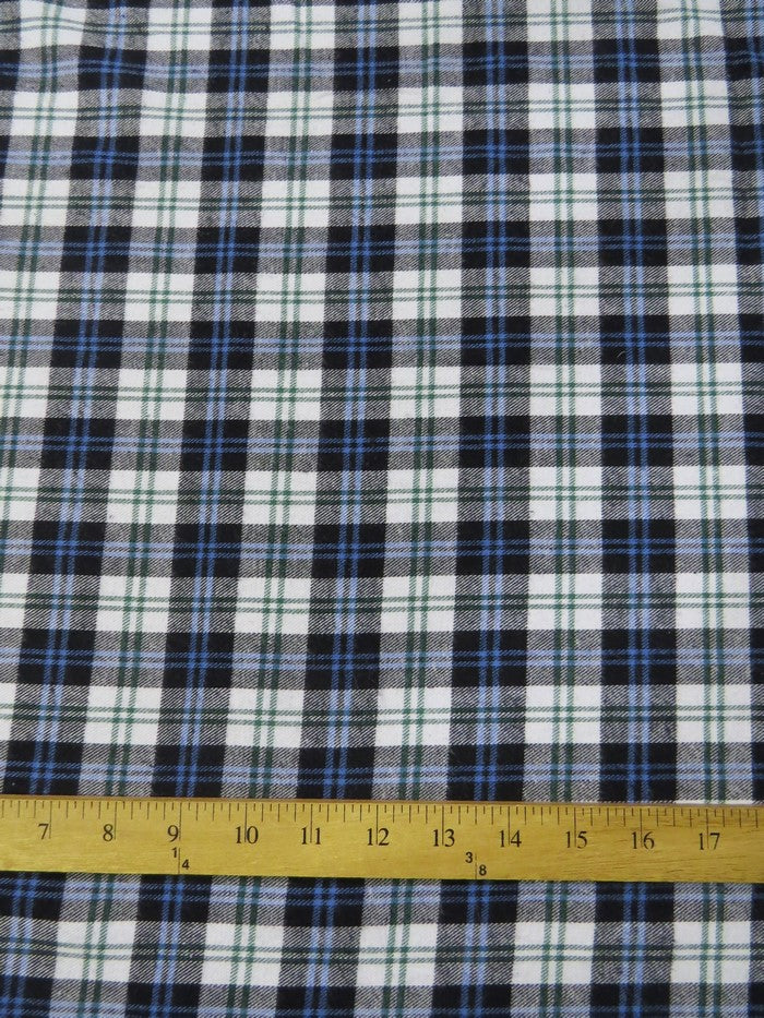 Tartan Plaid Uniform Apparel Flannel Fabric / White/Black - Image 3