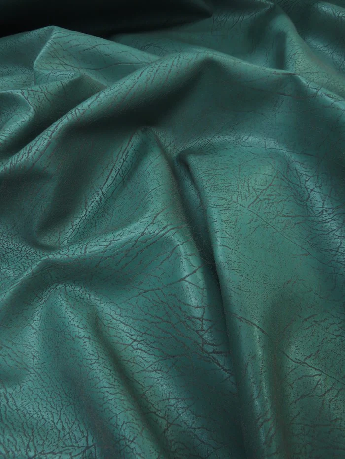 Teal Distressed Velvet Flocking Vinyl / Sold by the Yard - Image 2