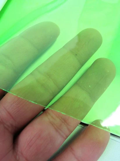 Lime (16 Gauge) Tinted Plastic Vinyl Fabric / Sold By The Yard - Image 2