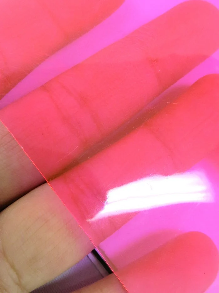 Pink (12 Gauge) Tinted Plastic Vinyl Fabric / Sold By The Yard - Image 2