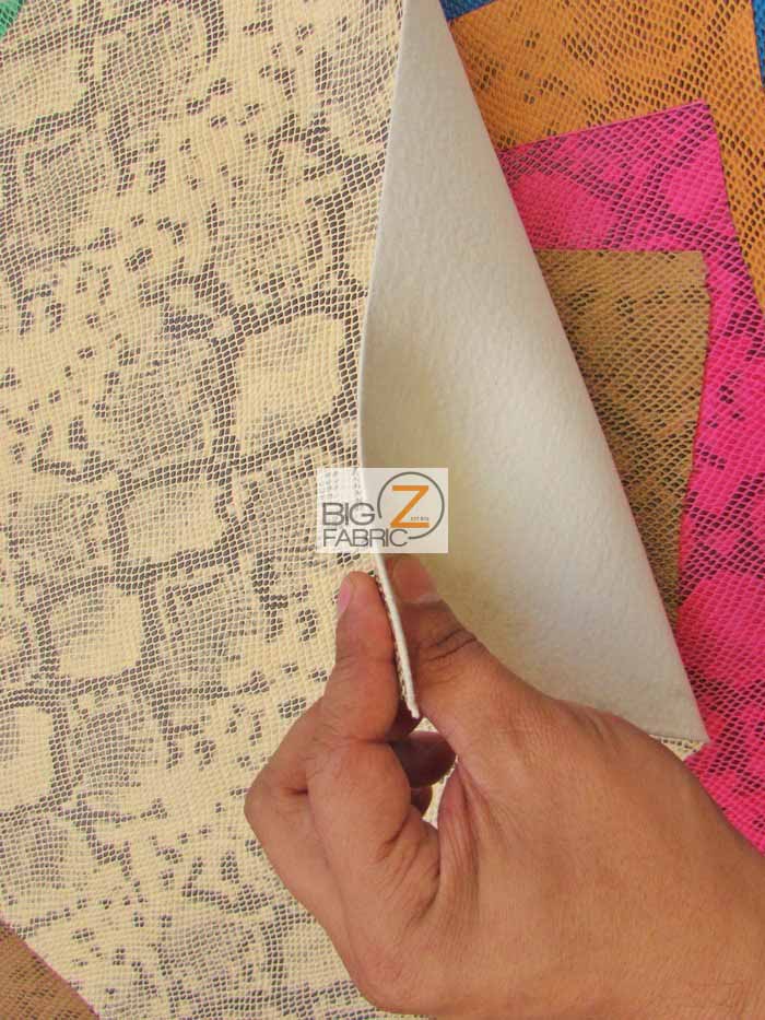 Horn Orange Tropic Sopythana Python Snake Vinyl Fabric / Sold By The Yard - Image 4