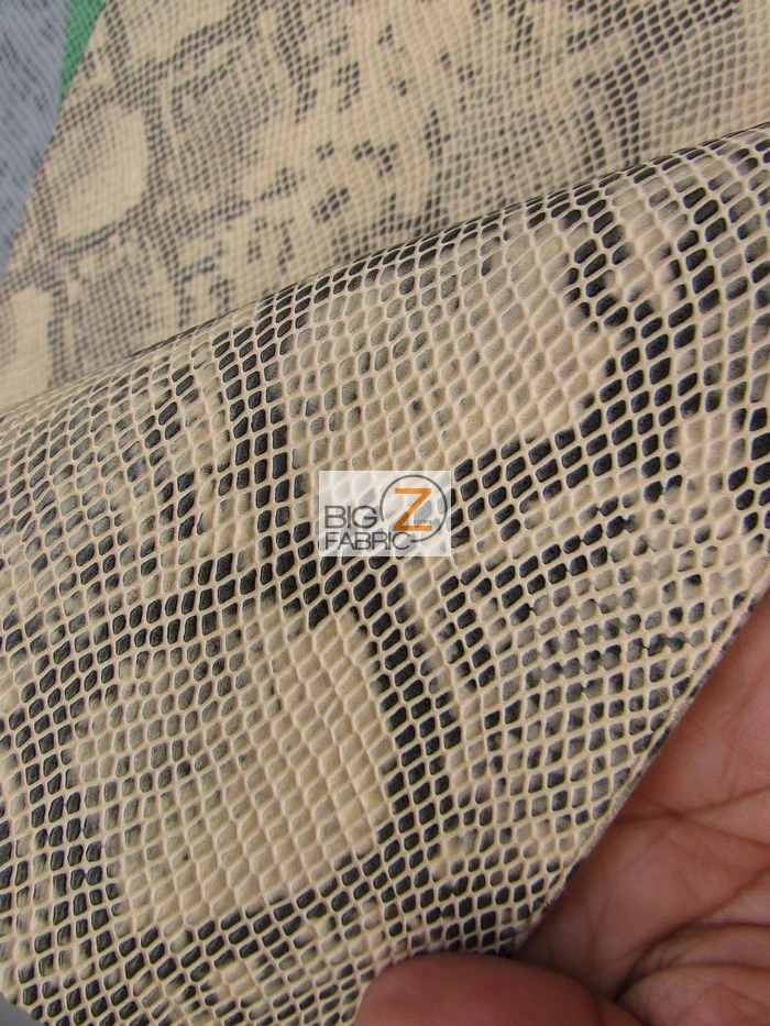Western Brown Tropic Sopythana Python Snake Vinyl Fabric / Sold By The Yard - Image 3