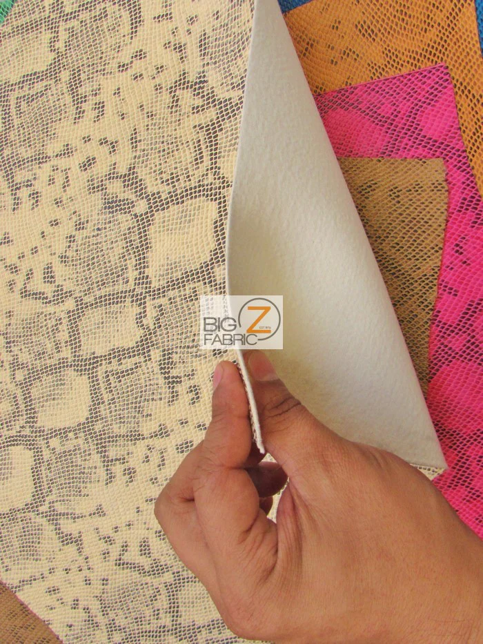 Western Brown Tropic Sopythana Python Snake Vinyl Fabric / Sold By The Yard - Image 4
