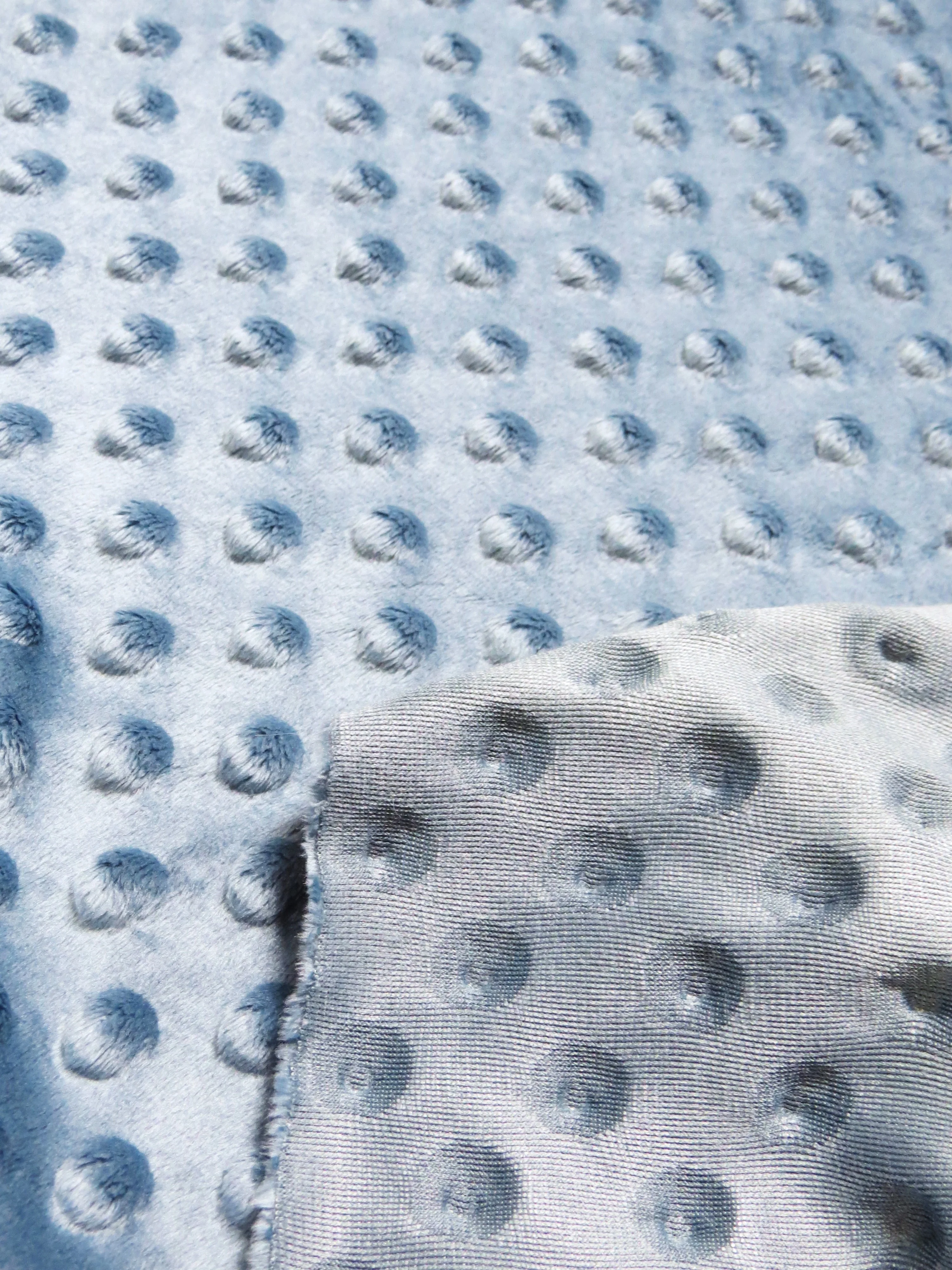 Denim Blue Minky Dimple Dot Baby Soft Fabric / Sold By The Yard - Image 6