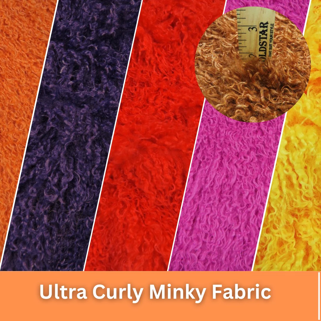 Ultra Curly Mongolian Poodle Minky Fabric