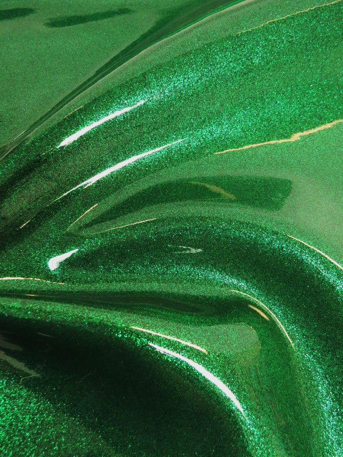Ultra Sparkle Glitter Upholstery Vinyl Fabric / DARK GREEN / By The Roll - 40 Yards - Image 2