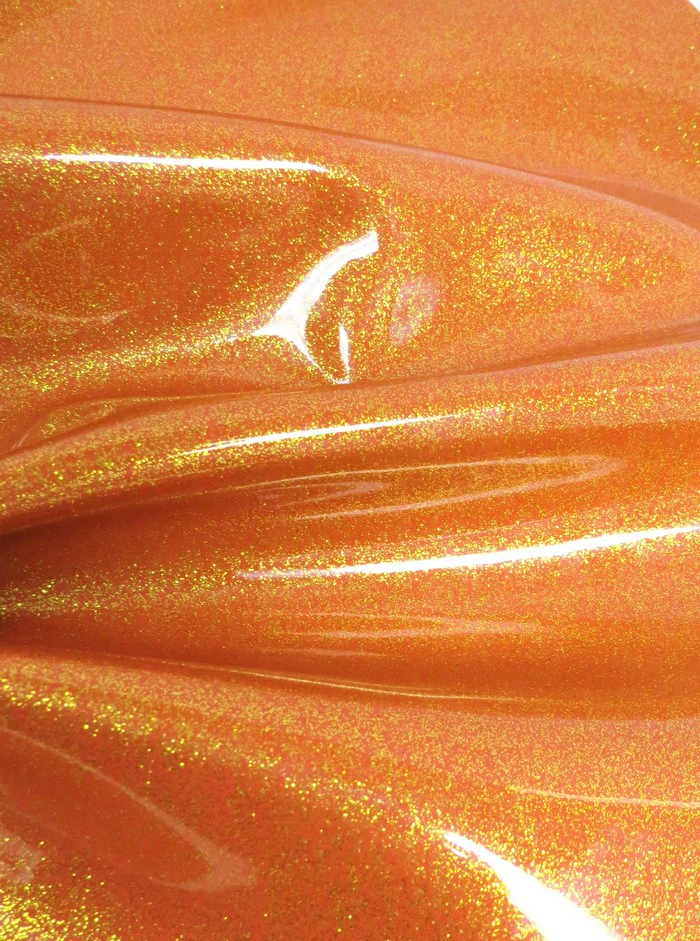 Ultra Sparkle Glitter Upholstery Vinyl Fabric / ORANGE / Sold by The Yard - Image 2