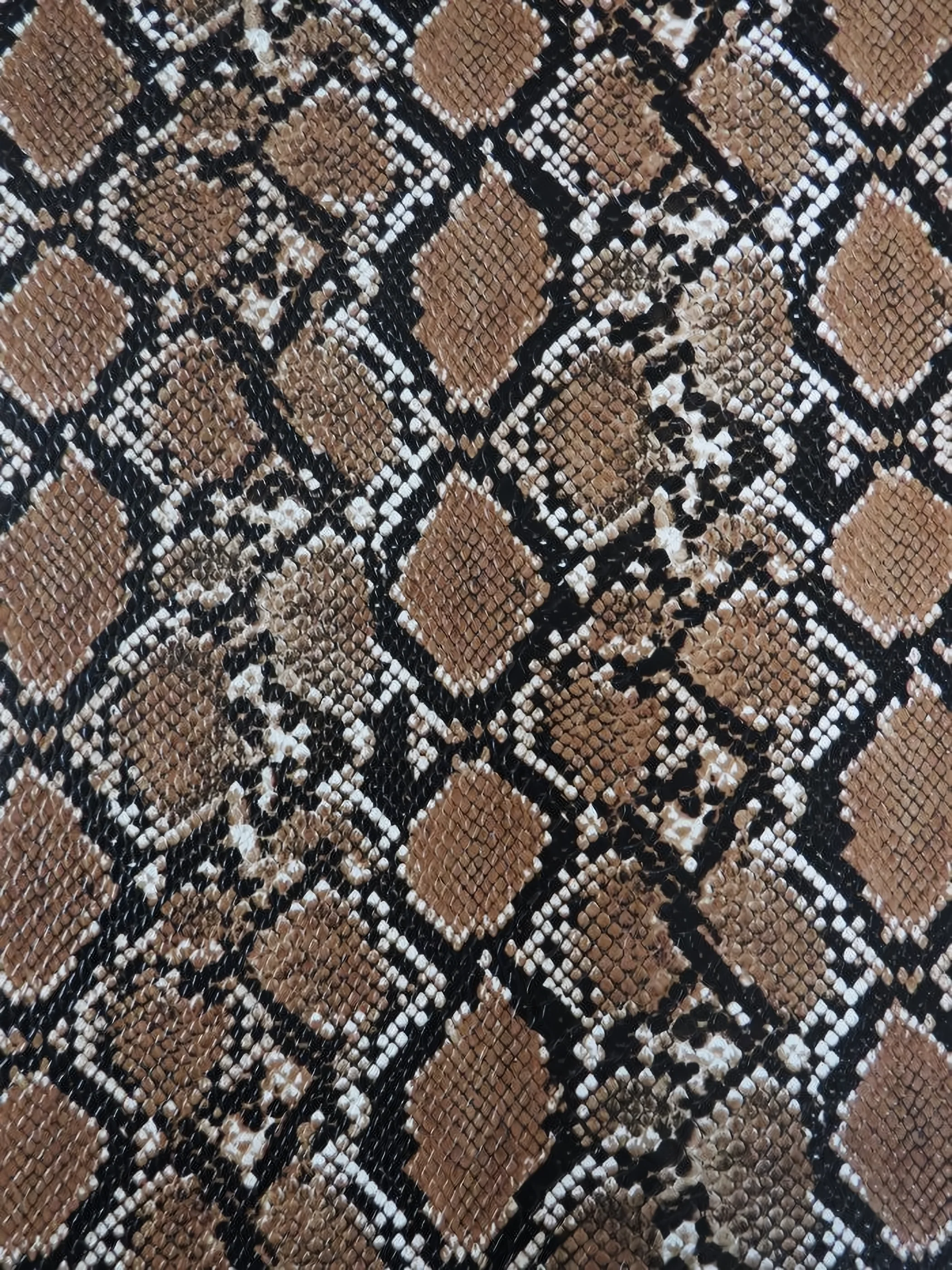 Valley Brown / Calico Python Snake Vinyl Fabric - Image 2