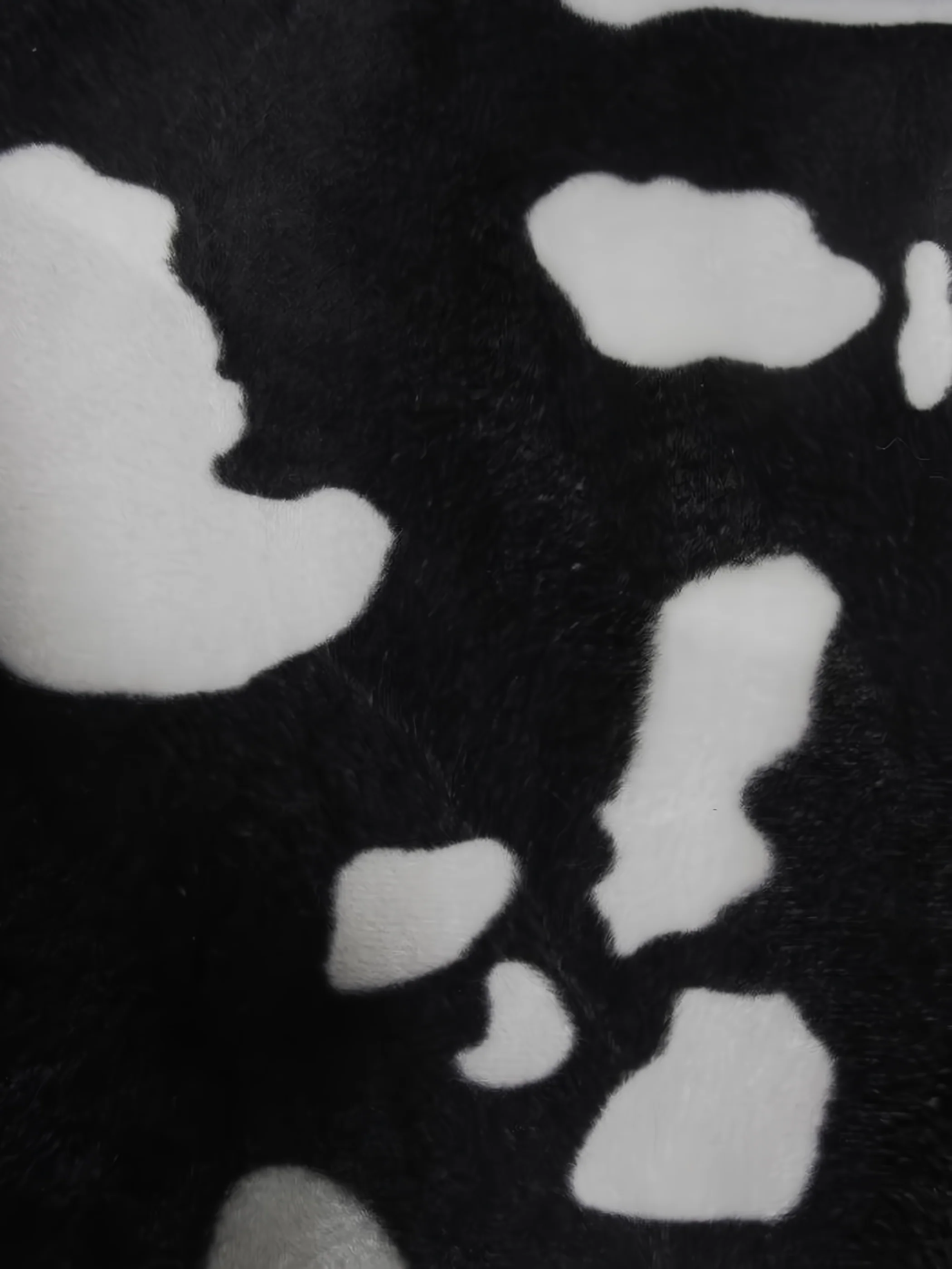 White/Black Velboa Cow Animal Short Pile Fabric / By The Roll - 25 Yards - Image 2