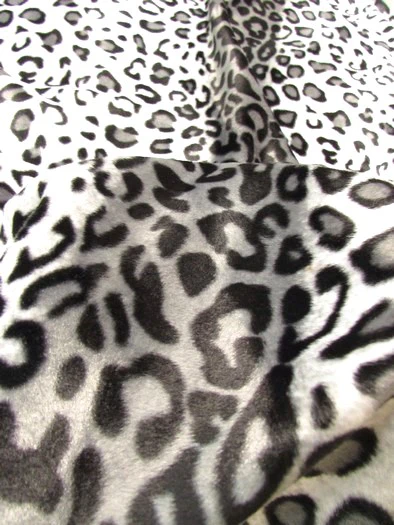 Light Coffee Velboa Leopard Animal Short Pile Fabric / Sold By The Yard - Image 2