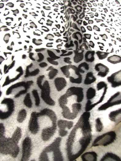 Red/White Velboa Leopard Animal Short Pile Fabric / Sold By The Yard - Image 2