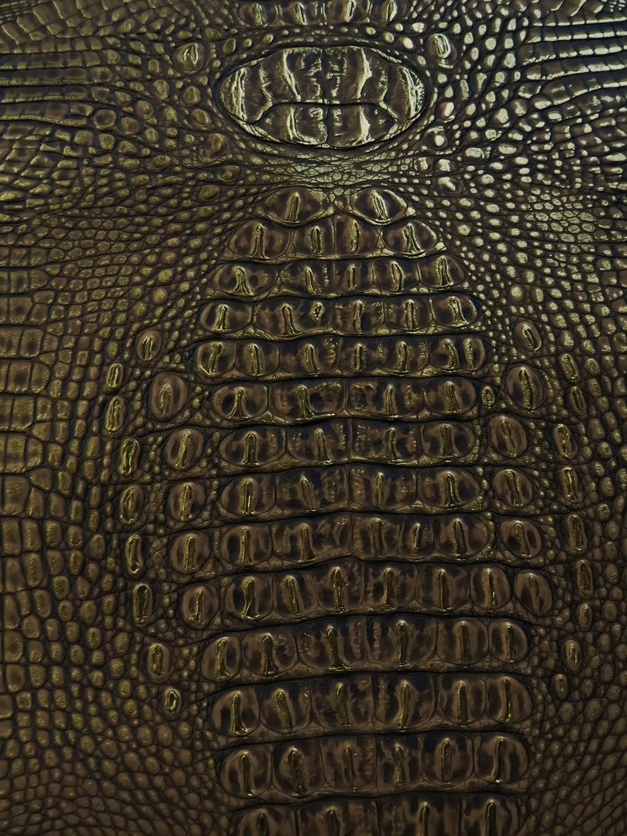 Vintage Gold Metallic Caiman Gator Vinyl / 30 Yard Roll