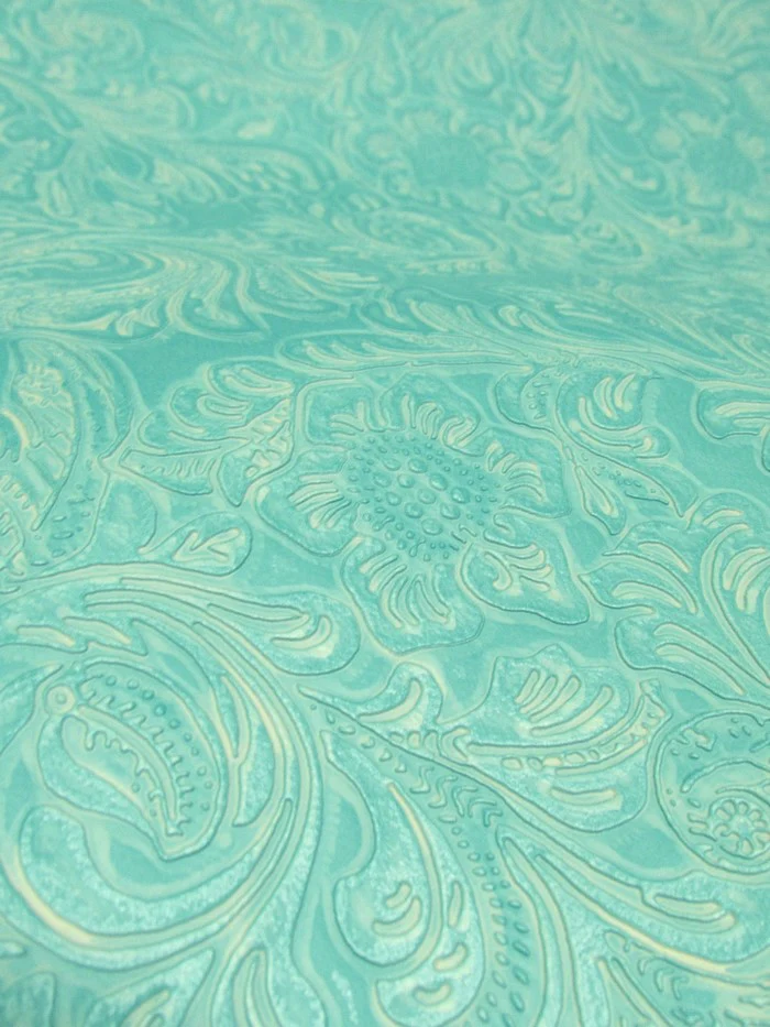 Vintage Western Floral Pu Leather Fabric / Nugget / By The Roll - 30 Yards - Image 4