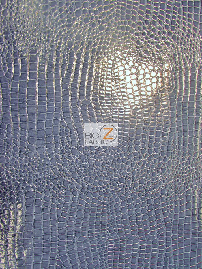 Vinyl Faux Fake Leather Pleather Embossed Shiny Alligator Fabric / Navy Blue / By The Roll - 30 Yards - Image 2