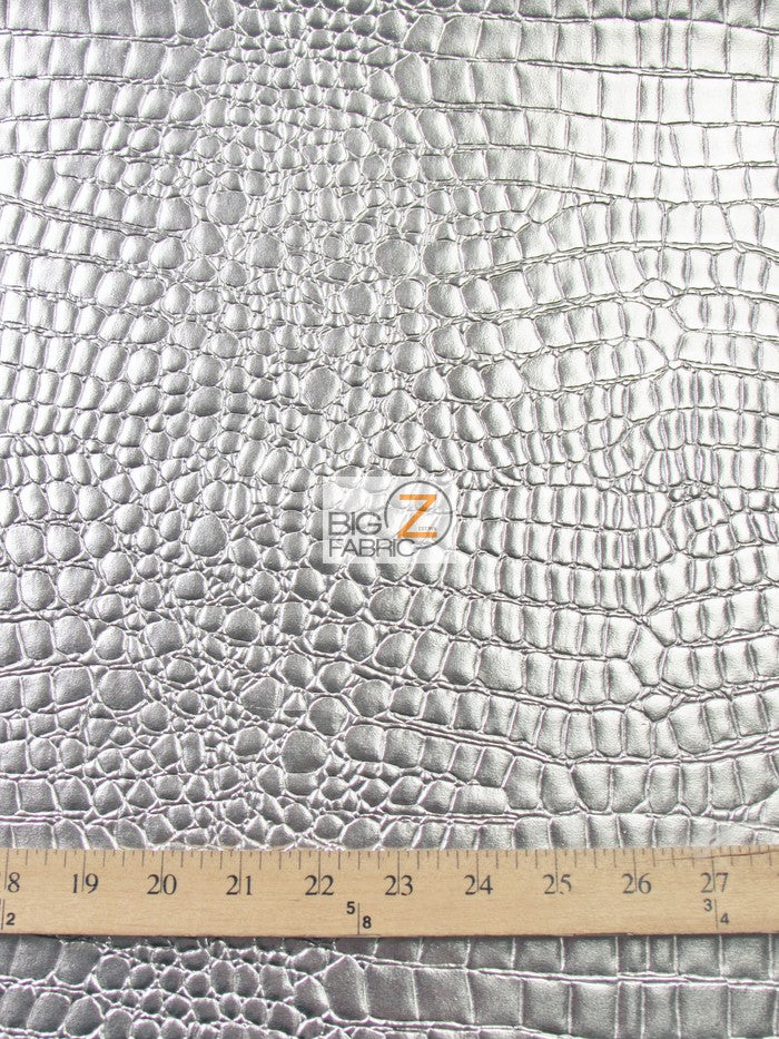Vinyl Faux Fake Leather Pleather Embossed Shiny Alligator Fabric / Pink / By The Roll - 30 Yards - Image 3