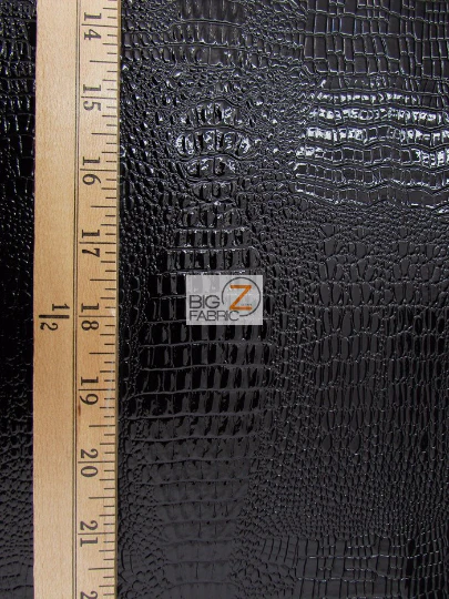 Vinyl Faux Fake Leather Pleather Embossed Shiny Amazon Crocodile Fabric / Silver / By The Roll - 30 Yards - Image 2