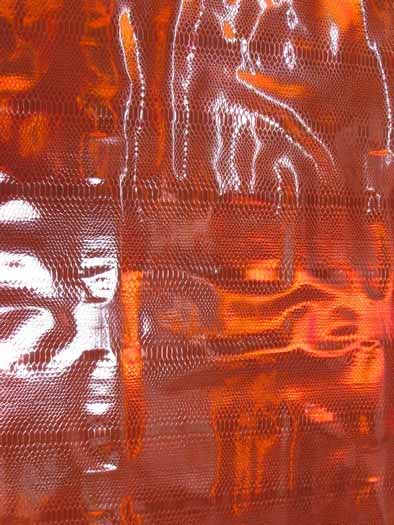 Viper Snake Holographic Embossed PVC Vinyl Fabric / Red / Sold By The Yard - Image 2