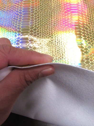 Viper Snake Holographic Embossed PVC Vinyl Fabric / Red / Sold By The Yard - Image 5