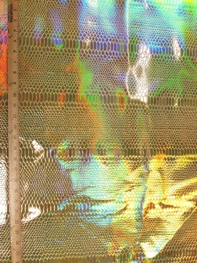 Viper Snake Holographic Embossed PVC Vinyl Fabric / Red / Sold By The Yard - Image 7