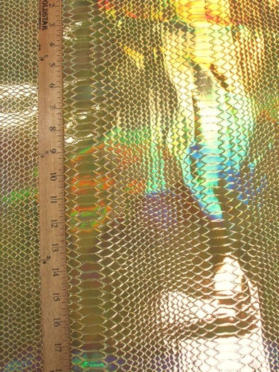 Viper Snake Holographic Embossed PVC Vinyl Fabric / Steel / Sold By The Yard - Image 3