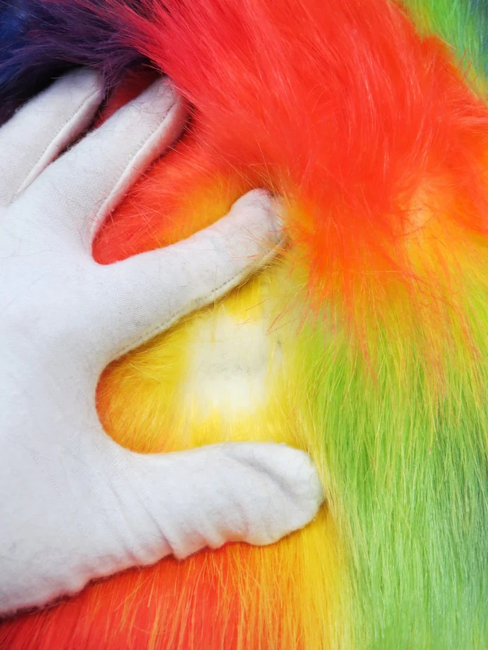 Wave Rainbow 2 Wave Rainbow Long Pile Faux Fur Fabric / Sold By The Yard - Image 3