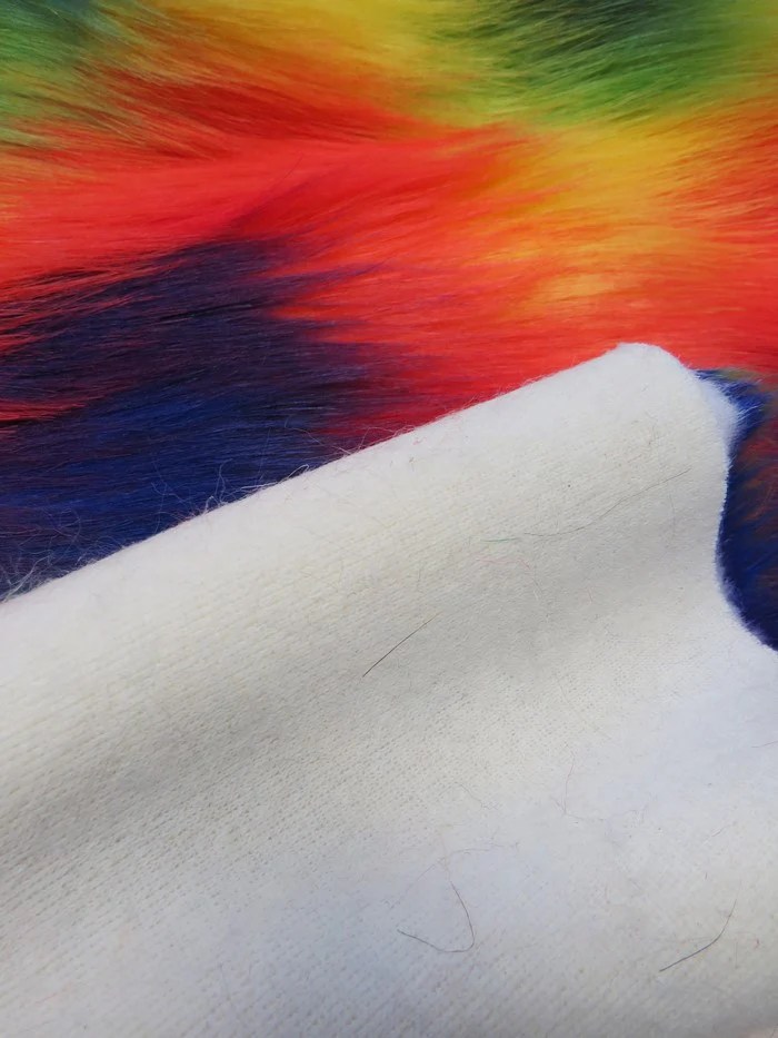 Wave Rainbow 2 Wave Rainbow Long Pile Faux Fur Fabric / Sold By The Yard - Image 6